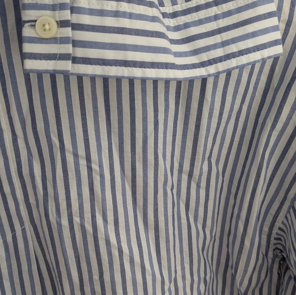 Everlane NWT The PJ Top  Cropped Blue/White Stripe S Loungewear - Picture 5 of 7